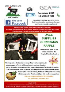 Image of the front of the Jace Supplies December 2019 newsletter